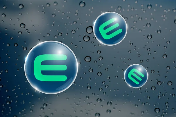 Enjin şifreli para birimi. Enjin soyut arka planda. Enjin..