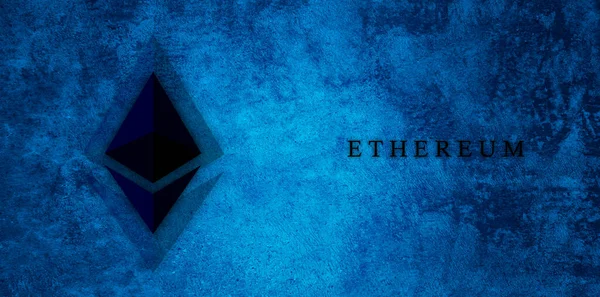 Ethereum Eth Banderoll Eth Mynt Cryptocurrency Koncept Banner Bakgrund — Stockfoto