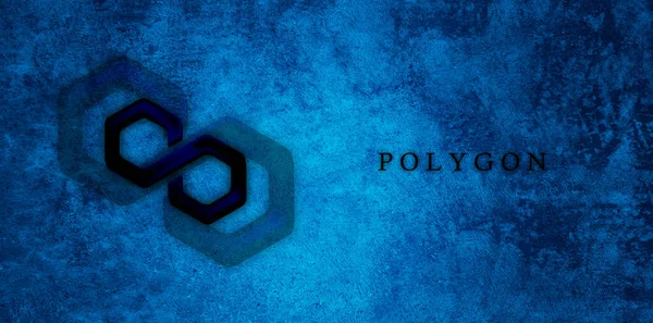 Poligon Matic Token Szimbólum Cryptocurrency Téma Absztrakt Hátterben Matic Buborékban — Stock Fotó