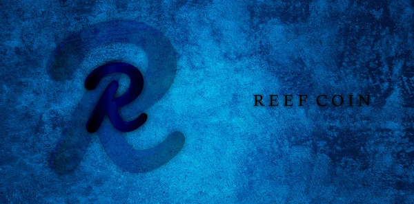 Reef Érme Szimbólum Crypto Valuta Témájú Háttér Design Reef Ikon — Stock Fotó