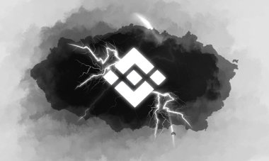 Soyut arkaplanda BNB logosu. BNB şifreleme para birimi simgesi