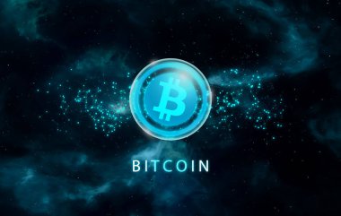 Bitcoin BTC pankartı. BTC para kripto para kavramı pankart arkaplanı.