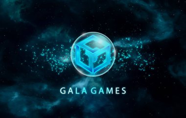 Gala Oyunları, soyut arkaplanda GALA kripto para birimi sembolü