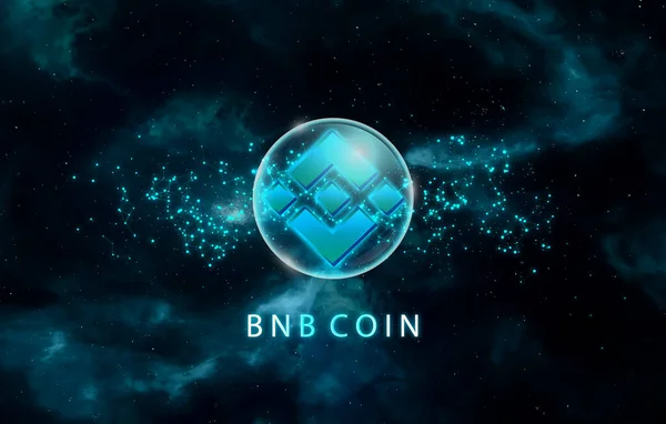 Soyut arkaplanda BNB logosu. BNB şifreleme para birimi simgesi