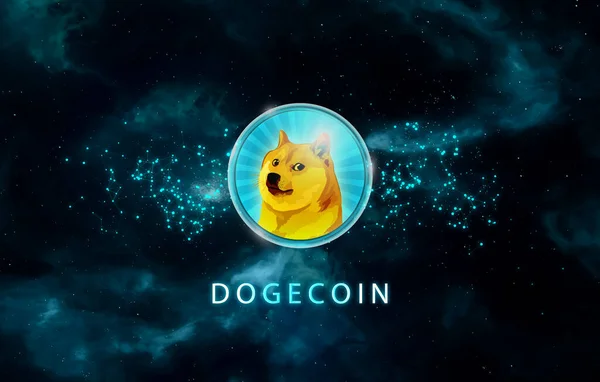 Dogecoin Doge Banderoll Doge Mynt Cryptocurrency Koncept Banner Bakgrund — Stockfoto
