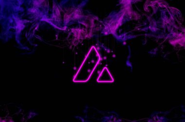 Mavi soyut arkaplanda çığ (AVAX) simgesi. Avax şifreleme para birimi.