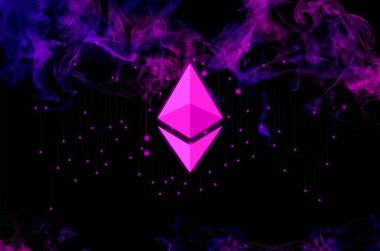 Ethereum ETH bayrağı. ETH para kripto para kavramı pankart arkaplanı.