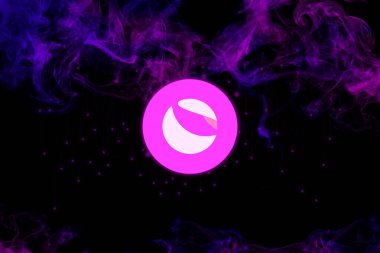 Terra Luna kripto para birimi. Soyut arkaplanda Luna