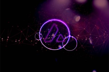 Soyut arkaplanda çığ (AVAX) simgesi. Avax şifreleme para birimi.