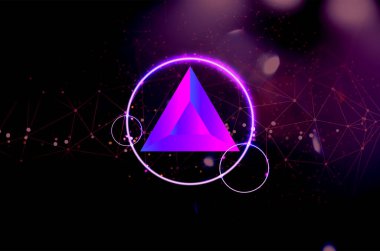 BAT para kripto para birimi. Soyut arkaplanda yarasa.