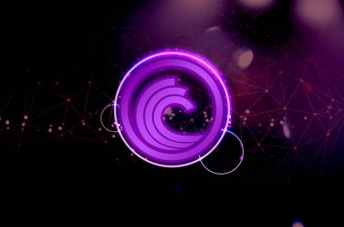 Bittorrent pankartı. Btt bozuk para kripto para konsepti afiş arkaplanı.