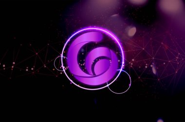 Şifreli para birimi temalı arkaplan tasarımlı Raca para sembolü.