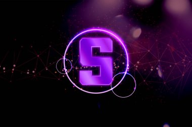 Sandbox (SAND) pankartı. SAND para kripto para kavramı pankart arkaplanı.