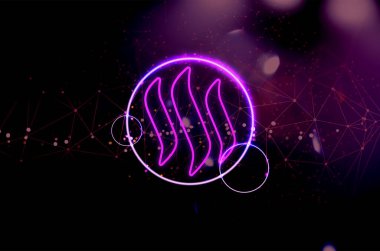 Steem crypto para birimi. Soyut arkaplanda Steem. 