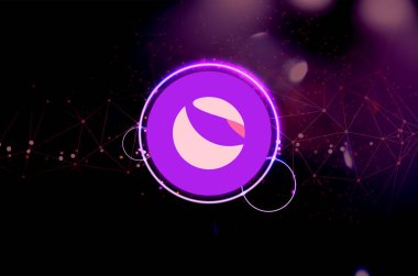 Terra Luna kripto para birimi. Soyut arkaplanda Luna