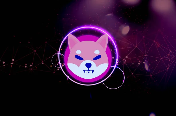 Shiba inu kripto para birimi. Para birimi simgesi. Yerel finans programları .Shiba inu para bayrağı