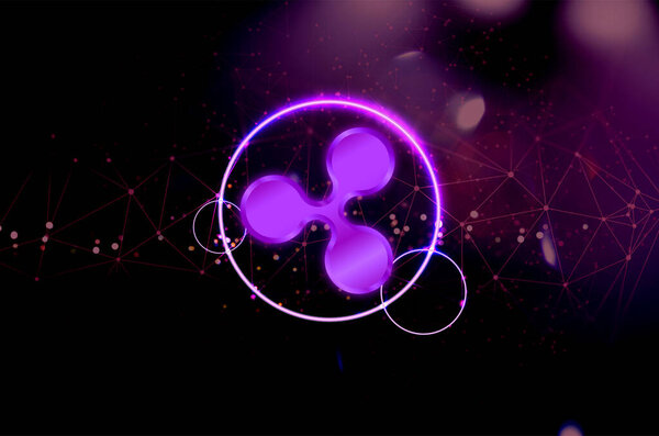 Криптовалюта. Рябь (xrp) на абстрактном фоне