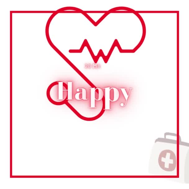 Happy Nurses Day Illustration Video — Stock Video