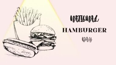 Ulusal Burger Günü İllüstrasyonu. Tebrik kartı, poster ve afiş için uygun, 28 Mayıs