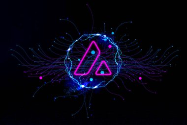 Soyut arkaplanda çığ (AVAX) simgesi. Avax şifreleme para birimi.