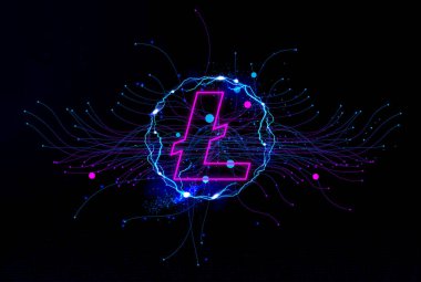 Çakmak para (LTC) kripto para birimi. Soyut arkaplanda bozuk para