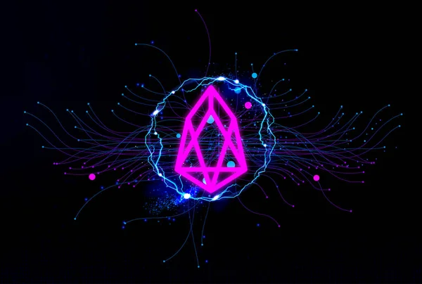 Eos Crypto Eos 배경에 Eos — 스톡 사진