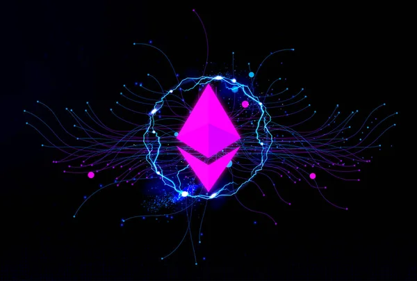 Ethereum Eth Banner Eth Mince Kryptoměna Koncepce Banner Pozadí — Stock fotografie