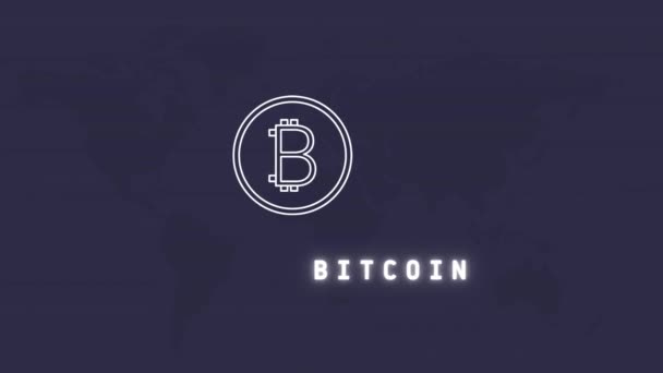 Bandiera Bitcoin Btc Moneta Cryptocurrency Concetto Banner Background Bitcoin Illustrazione — Video Stock