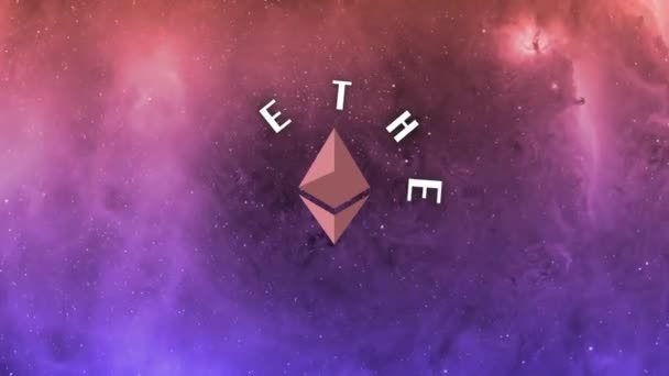 Ethereum Eth Zászló Eth Érme Cryptocurrency Koncepció Banner Hátter Ethereum — Stock videók