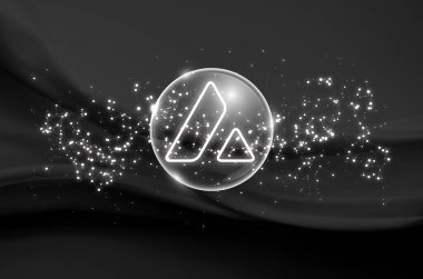 Soyut arkaplanda çığ (AVAX) simgesi. Avax şifreleme para birimi.