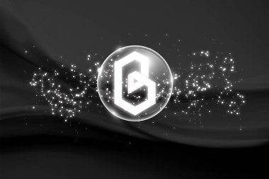 Soyut arkaplan tasarımlı bant protokol para sembolü