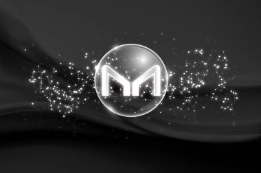 Şifreli bozuk para sembolü yap. Engelleme teknolojisi. Kabarcık oluşturucu