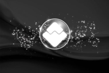 Kripto para sembolü dalgaları. Engelleme teknolojisi. Kabarcık içinde dalgalar..