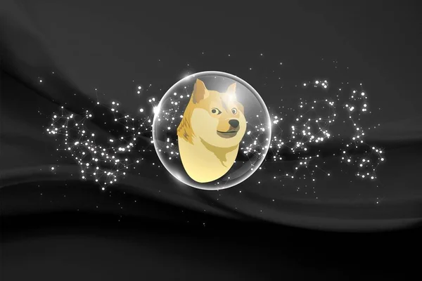 Dogecoin Doge Zászló Doge Érme Cryptocurrency Koncepció Banner Háttér — Stock Fotó