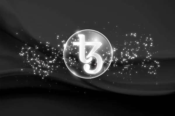 Tezos şifreli para birimi. Tezos soyut arkaplan üzerine.