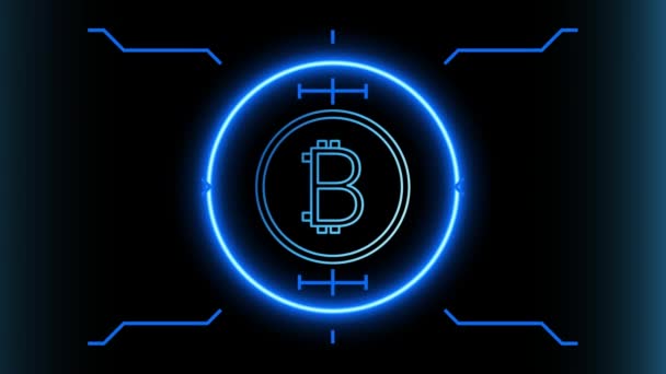 Bitcoin Πανό Btc Banner Έννοια Νόμισμα Cryptocurrency Background Bitcoin Εικονογράφηση — Αρχείο Βίντεο
