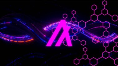 Soyut arkaplanda Algo simgesi. Algo şifreleme para birimi.