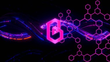 Soyut arkaplan tasarımlı bant protokol para sembolü