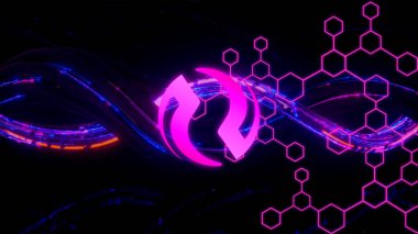 Enjektif Protokol (INJ) şifreleme madeni para sembolü. Engelleme teknolojisi.