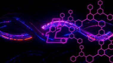 Çakmak para (LTC) kripto para birimi. Soyut arkaplanda bozuk para