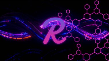 Şifreli para birimi temalı resif para sembolü. Resif simgesi.