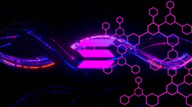 Solana şifreli para birimi. Soyut arkaplanda solana.