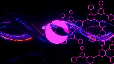 Terra Luna kripto para birimi. Soyut arka planda Luna. Luna 