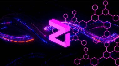 Zilliqa kripto para birimi. Soyut arkaplan üzerine Zilliqa.