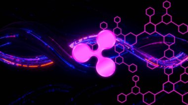 Dalgalı şifreli para birimi. Soyut arkaplanda dalgalanma (xrp)