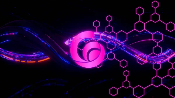 Şifreli para birimi temalı arkaplan tasarımlı Raca para sembolü.