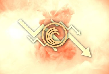 Bittorrent pankartı. Btt bozuk para kripto para konsepti afiş arkaplanı.