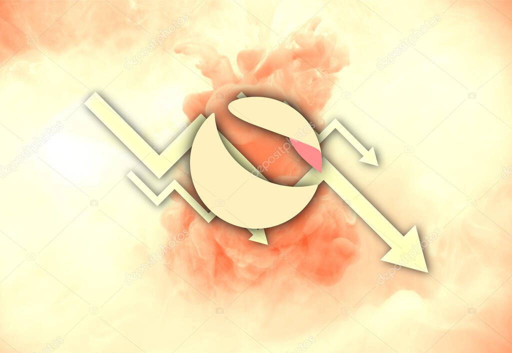 Terra Luna crypto currency. Luna on abstract background.
