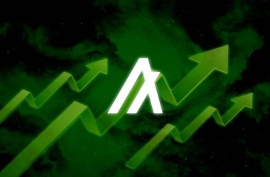 Soyut arkaplanda Algo simgesi. Algo şifreleme para birimi.