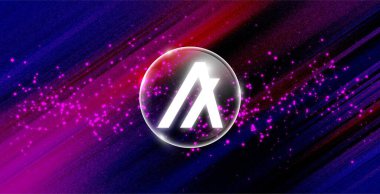 Soyut arkaplanda Algo simgesi. Algo şifreleme para birimi.